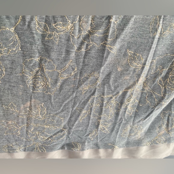 Grey Gold Floral WHBM Casual Shirt - Picture 6 of 8